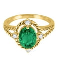 thumbnail image 6 of Mauli Jewels Rings for Women 1.87 Carat Lab Created Emerald and Diamond Ring 4-Prong 10K Yellow Gold, 6 of 6