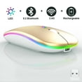thumbnail image 3 of Ratón inalámbrico Bluetooth Guiheng LED recargable dorado, 3 of 7