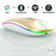 thumbnail image 3 of Ratón inalámbrico Bluetooth Guiheng LED recargable dorado, 3 of 7