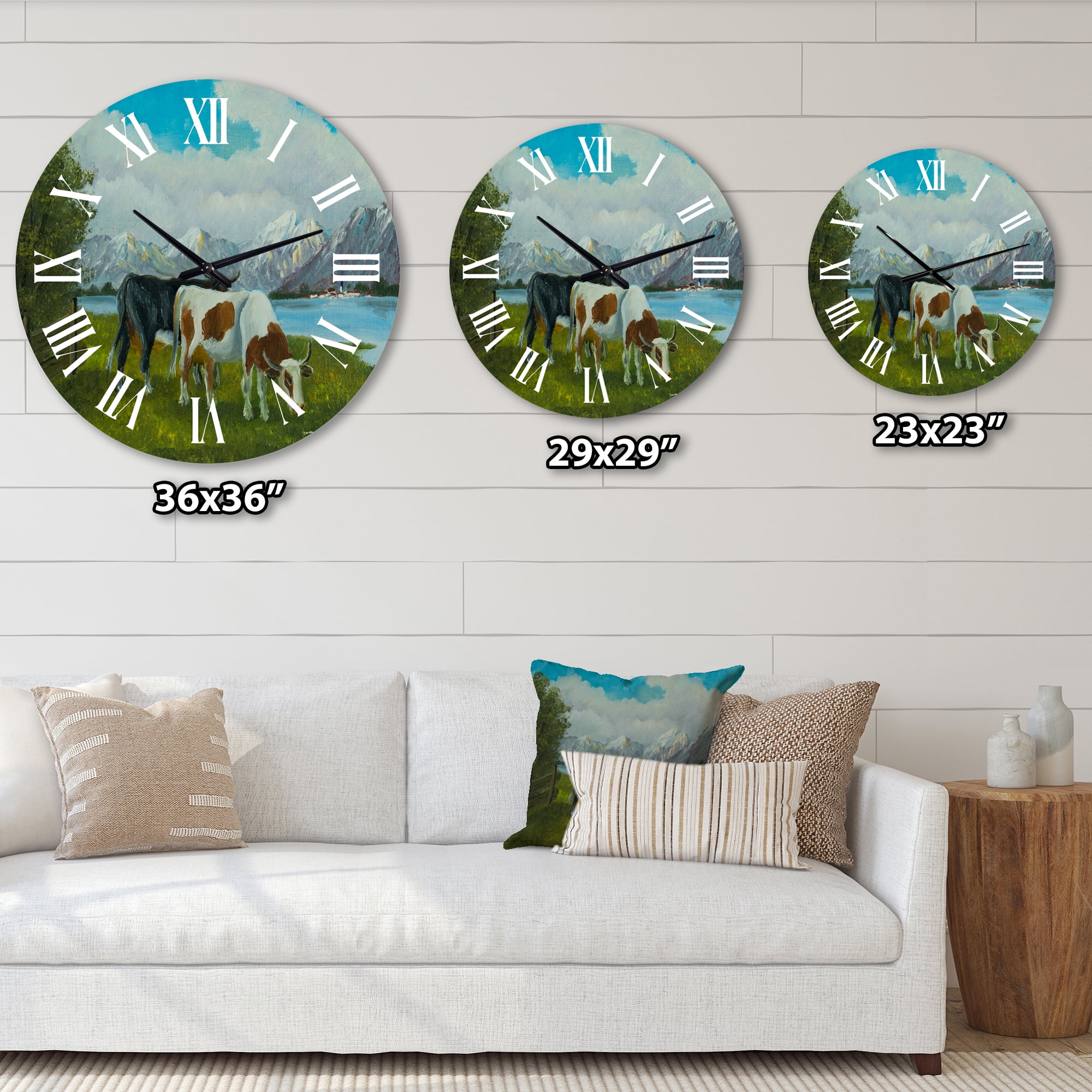 Designart 1 in Farmhouse Wall Clock