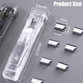 thumbnail image 4 of 2Pcs Portable Binder Clip Stapler, Includes 100 Reusable Clips, Handheld Paper Clam Clip Dispenser Large Size, Mini Push Stapler Clamp Staplers for Desktop Document Home (White), 4 of 7