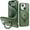 Green, variant on Case for iPhone 15 Pro with Invisible Magnetic O-Stand, iPhone 15 Pro Phone Case 6.1" with Big Ring Holder [Compatible with Magsafe & Raised Bezels & Metal Buttons], Translucent