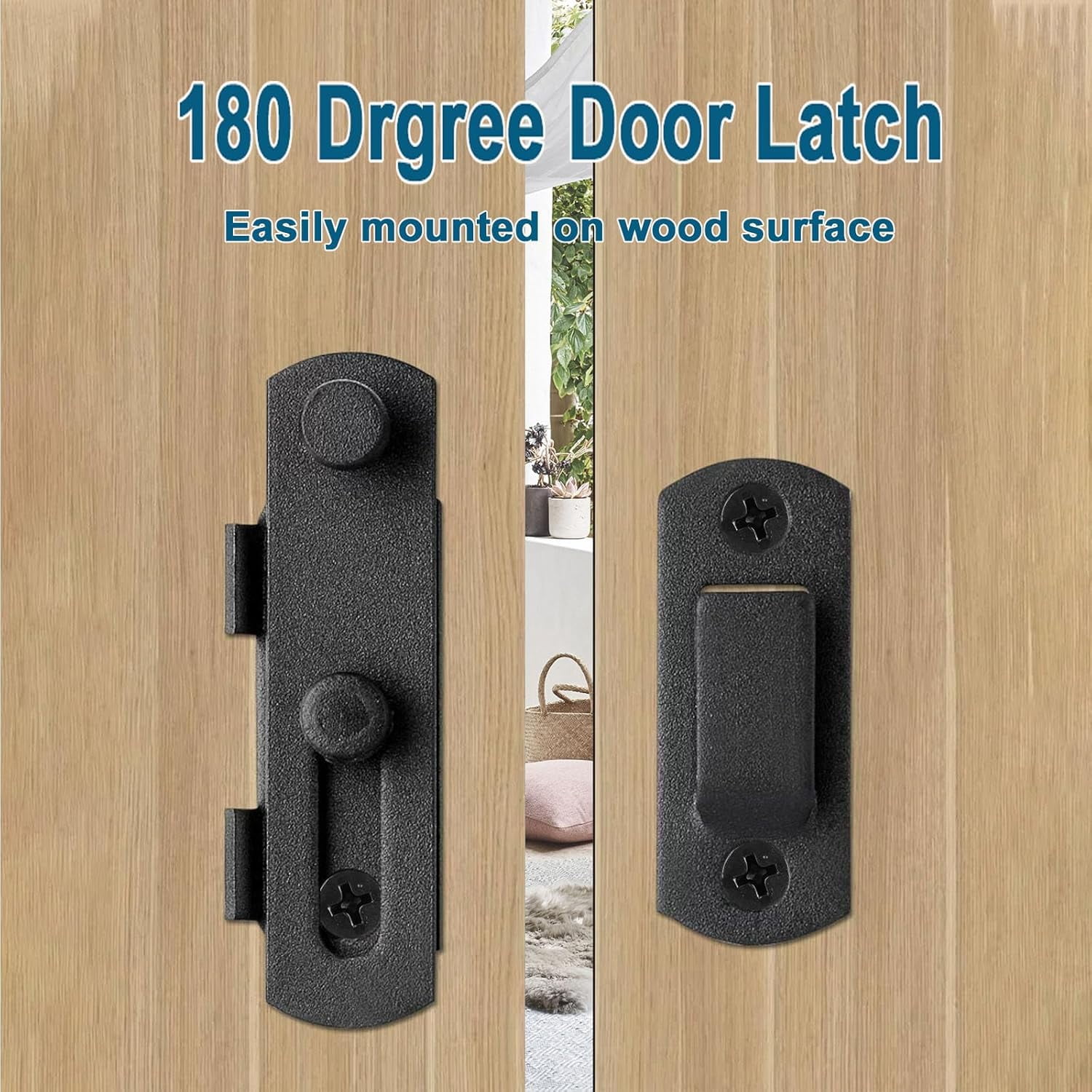 ABCISI 8 Pack Barn Door Latch Lock, 2.75" x 2" Stainless Steel Flip Door Latches Hardware Sliding Cabinet Barn Door Latch Antique Lock Gate Latches Wine Cabinet Closet Door Latches (Matte Black)