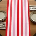 thumbnail image 5 of Red Pink Stripe 108 Inch Table Runner, Geometric White Vertical Striped Farmhouse Dresser Scarf Cotton & Linen Tablerunner for Dining/Kitchen Island/Holiday Party Décor 13" x 108", 5 of 9