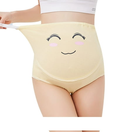 Cotton Breathable Adjustable Pregnant High-waist Shorts Panties with Cartoon Pattern Seamless Underwear (Best Seamless Cotton Underwear)
