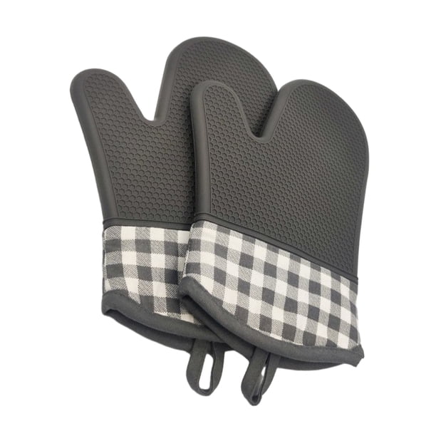 Guantes antideslizantes para horno Bearachild resistentes al calor cómodos y seguros gris