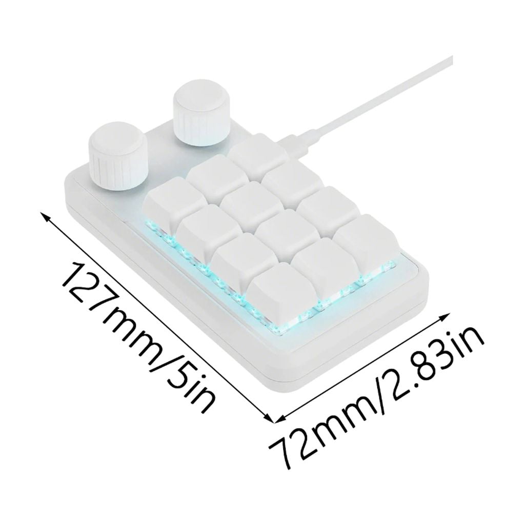 PatungKu Ergonomic Single Handed Keyboards with 12 Programmable Key and Dynamic RGBs Effects