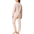 thumbnail image 3 of INSPIRE CHIC Women's Plaid Pajama Sets Sleepwear Button Down Soft Lounge Sets XS Pink, 3 of 6