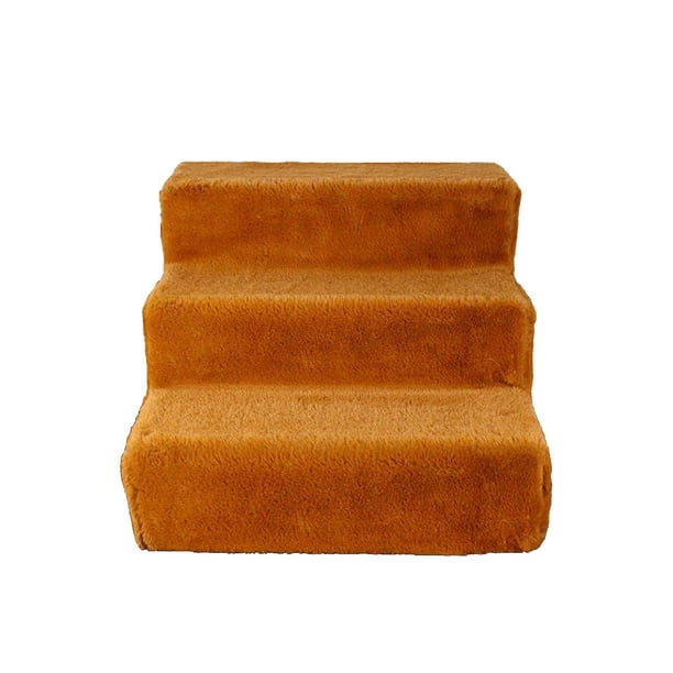 Escalera para mascotas para gatos y perros, ajustable y desmontable, escalones antideslizantes para subir y bajar de forma segura, marrón