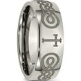 thumbnail image 5 of Titanium Polished Cross Laser Design 8mm Band (Size 10.5) Made In China tb2p-10.5, 5 of 5
