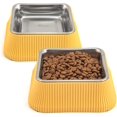 thumbnail image 1 of Futternapf Hund Futterstation Hund Hundenapf Edelstahl Antirutschmatte + Vergrern Sie Die Untere Basis Futternapf Fr Hunde Und Katzen Und Wassernapf (, 1 of 5