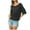 Black, variant on Buigttklop Women Casual Summer Scoop Neck Top Short Sleeve Sweater Casual Crochet Hollow Out Knit Tunic Tops Blouse