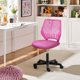 thumbnail image 2 of Songqin Students Cute Desk Chair Low-Back Armless Study Chair w/Lumbar Support Adjustable Swivel Chair in Home Bedroom School, Rose Red, 2 of 11