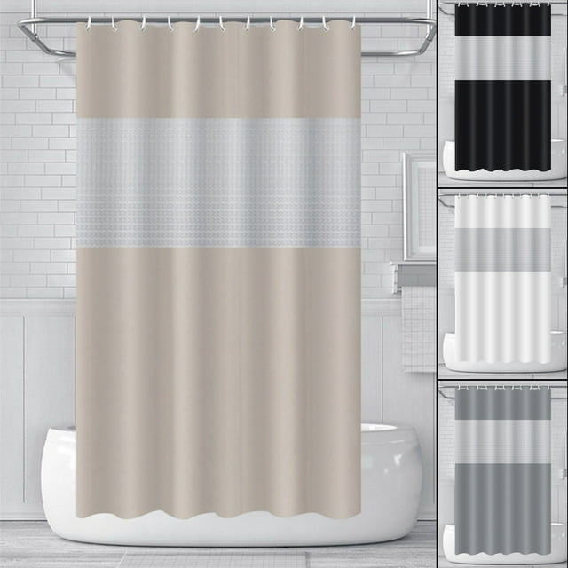 mtvxesu Rideau de Douche Moderne avec Fenêtre Supérieure Translucide, Tissu Peva Résistant à l'Eau, 71X71 Pouces, Style Hôtel, Comprend des Anneaux de Douche, 1 Pce