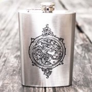 Hip Flask Plus 8oz Steampunk Clockworks Flask - Leak-Proof