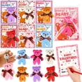 thumbnail image 1 of Set de regalos de San Valentín, paquete de 28 llaveros con forma de oso de peluche para niños, 1 of 6