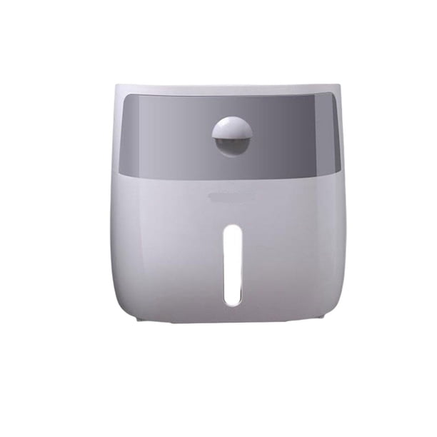 Ounissouiy Caja de almacenamiento de pañuelos de papel para oficina y hogar con cajón, soporte para teléfono, caja de servilletas de plástico, Almacenamiento y organización del hogar Gris+Blanco Ounissouiy HA065530-01B