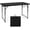 Black, variant on Folding Table 4 Foot Portable Heavy Duty Plastic Fold-in-Half Utility Table Small Indoor Outdoor Adjustable Height Folding with Carrying Handle, Camping and Party,White