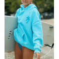 thumbnail image 3 of Womens Oversized Hibiscus Graphic Embroidery Hoodie Preppy Cotton Sweatshirt for Teen Grils LightBlue, XS, 3 of 4