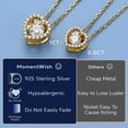 thumbnail image 6 of MomentWish Moissanite Heart Pendant Necklaces for Women, 925 Sterling Silver 14K Gold Plating Necklace Jewelry Gifts, 6 of 8