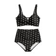 thumbnail image 5 of JAJAHO High Waisted Bikini Sets For Women 2 Piece Swimsuits Twist Front Ruched Tummy Control Stretchy Bathing Suits Versatile Beachwear, 5 of 6