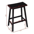 thumbnail image 6 of 2Pcs Pine Wood Saddle Seat Bar Stool Black, 6 of 20