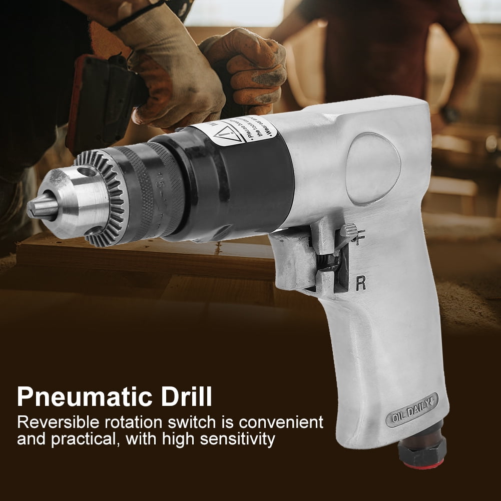 3/8" Chuck, 1700rpm Air Tool for Efficient Hole Drilling High-Speed Reversible Pneumatic Drill