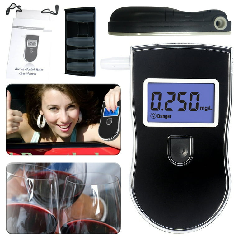 AMERTEER Breathalyzer, Portable Breathalyzer Alcohol Tester with Digital  Breath Alcohol Tester with Blue Backlight LCD Display for Personal &  Professional Use with 25 Mouthpieces 