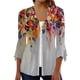 thumbnail image 1 of Camisa de mujer Blusa Estampado Manga 3/4 Casual Vacaciones SCZ Básico Botón Tops Multicolor/M, 1 of 6