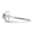 thumbnail image 3 of 925 Sterling Silver Polished Rhodium Aqua and Diamond Ring Size 7 2mm Wide Ring for Women, 3 of 6