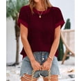 thumbnail image 3 of Womens Spring Boat Sweater Short Sleeve Nautical Catch of Day Vest Summer Knit Casual Round Neck Striped Tops Red 2XL, 3 of 5