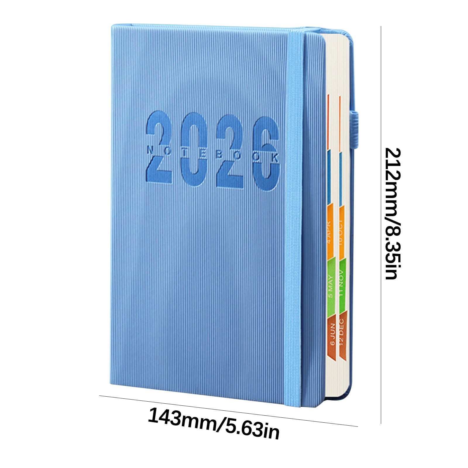 HengDidi 2026 Hardcover Weekly Planner Notebook with Monthly Tabs, 80gsm Thick Paper, Elastic Closure and Inner Pocket for Efficient Office Planning