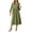 *Army Green, variant on VBVC Women's Polka Dot Smocked Waist Midi Dress , Ladies' Long Sleeve Crew Neck A-Line Modest Dress , Casual Fall Flowy Swing Dresses For Women,Army Green,S-2XL