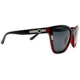 thumbnail image 3 of Women's Classic Polarized Horn Rimmed Sunglasses - "True Love" - Red, 3 of 6