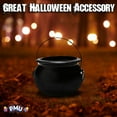thumbnail image 4 of PMU Halloween Cauldron - 8 Inch Black Plastic Candy Holder for Kids - Halloween Party Favors & Supplies (1/pkg) Pkg/1, 4 of 7