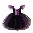 thumbnail image 6 of WOYY Girls Halloween Sleeveless Tulle Dress Square Neck Party Dress, Purple, Sizes 6M-3T, 6 of 6