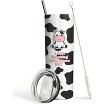 Cow Gifts- Cow Print Tumbler- Cute Stainless Steel Insulated 20 Oz Skinny Tumbler with Lid and Straw- Coffee Travel Mug Cup- Cow Stuff Accessories Decor- Birthday Christmas Gifts for Women Teen Girls