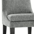 thumbnail image 4 of Upholstered Dining Chair Set of 2 Mid Century Modern Comfy Chair for Kitchen, Fabric in Pebble Gray, 4 of 14