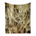 thumbnail image 1 of Vintage Soft Flannel Fleece Throw Blanket, High Buildings Night Luminous United States of America City Vibrant Alive Town Photo, Cozy Plush for Indoor and Outdoor Use, 50" x 70", Yellow, by Ambesonne, 1 of 6