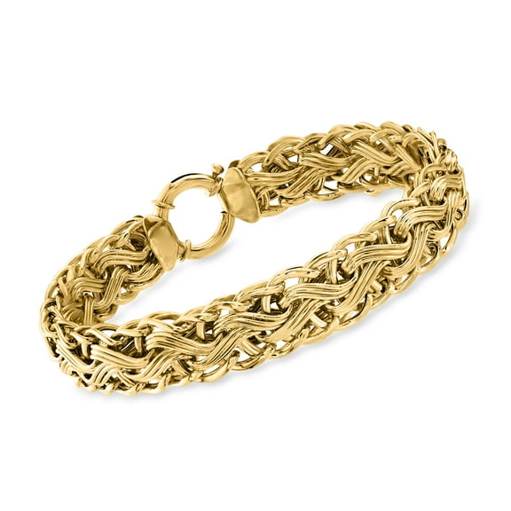 Ross-Simons 18kt Gold Over Sterling Woven-Link Bracelet, Women's, Adult