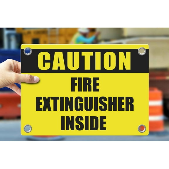 FIRE EXTINGUISHER INSIDE | Warning Notice Caution Danger 3mm PVC Sign