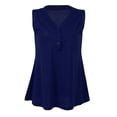 thumbnail image 2 of Camiseta sin mangas para mujer Sunnimix cuello en V azul M, 2 of 8