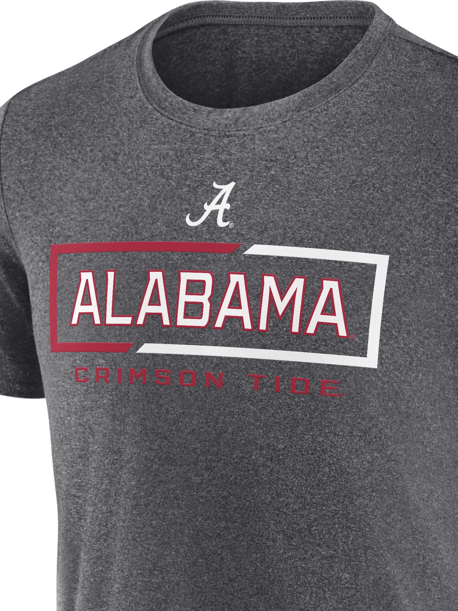 NCAA Alabama Crimson Tide Men's Synthetic Charcoal Heather Short Sleeve T-Shirt
