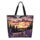 thumbnail image 1 of Disketp Starry Night Purple Irises Bolsa Tote Estampada para Mujer, Bolso de Hombro y de Mano para Compras y Viajes, 1 of 8