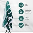 thumbnail image 3 of BNM Faded Stripes Cotton Oversized Beach Towel, Green, 3 of 12