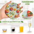 thumbnail image 2 of Yayeee 6 PCS Drink Coasters with Holder Set Woven Absorbent Round Tabletop Hot Pad, Green Tomatoes, 2 of 7