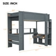 thumbnail image 5 of Wood Twin Size Gaming Loft Bed with Desk, Multi-storage Shelves, LED and Charging Station, Dark Gray, 5 of 9