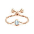 thumbnail image 2 of ANGARA Natural Bezel-Set Oval Aquamarine Bolo Ring in 14K Rose Gold for Women (Size-4x3mm) | March Birthstone, Birthday, Anniversary, Jewelry Gift for Women | Natural Aquamarine Ring, 2 of 8