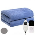 thumbnail image 1 of SQCLV Heated Blanket Electric Throw - Soft Ribbed Fleece Fast Heating Electric Blanket with 9 Heating Levels ( Dark Grey), 1 of 5