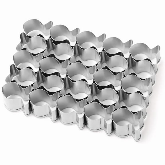 Gold Fish Cracker Cutter,25 Cavity Fish Cookie Cutter Stainless Steel Mini Fish Shaped Molds for Non-Stick Dough Biscuit